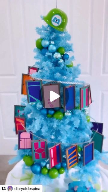 Inside Out Christmas Tree, Disney Theme Christmas Tree, Monsters Inc Christmas, Mike And Sully, Happy Monster, Disney Furniture, Monster Inc, Disney Home, Christmas Tree Design