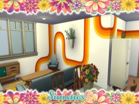 Sims 4 Groovy Cc, Groovy Lines, Atomic Retro, Cc Sims4, Cc Furniture, Sims 4 Cc Furniture, Sims4 Cc, Cc Sims, Sims 4 Build