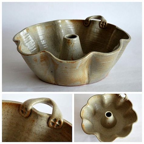 Ceramic Pan, Texture Ceramic, Ceramic Forms, Cake Form, Pottery Lessons, Pottery Form, Pottery Painting Designs, Bundt Pan, Chip Dip