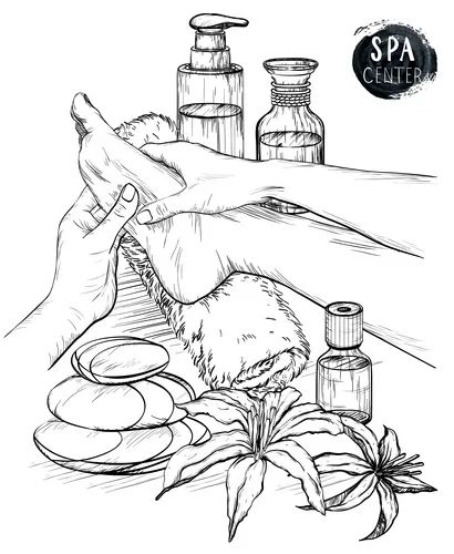 Spa foot massage hands doing Royalty Free Vector Image Massage Drawing, Massage Hands, Massage Art, Diy Massage, Illustration Pencil, Hair Salon Design, Wine And Canvas, Magic Hands, Spa Inspiration