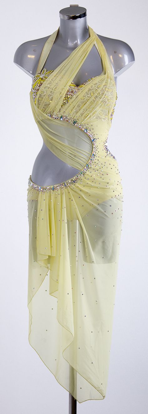 Costume Yellow Contemporary Dance Costume, Colorful Dance Costumes, Colorful Dance Outfits, Yellow Lyrical Costume, Yellow Dance Costume Lyrical, Dance Costumes Yellow, Yellow Dance Costume, Dance Outfit Ideas, Chiffon Draping