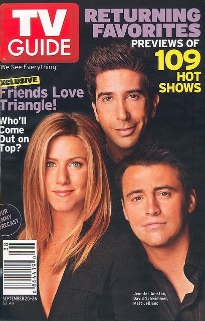 TV Guide Covers Gallery | TV Guide #2634   Friends 1990s Nostalgia, 90s Tv Shows, Jen Aniston, Matt Leblanc, David Schwimmer, Justin Theroux, 90s Tv, 2000s Nostalgia, Love Triangle