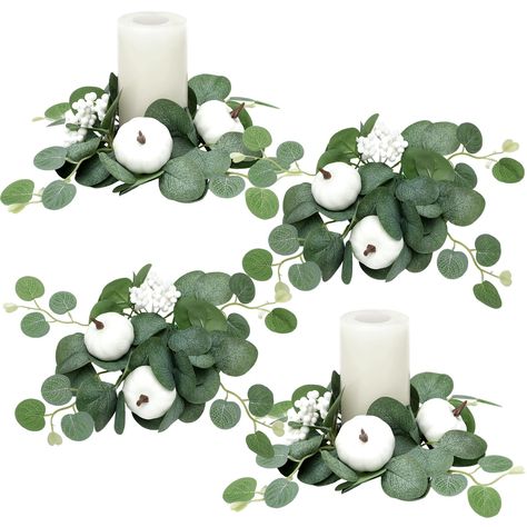 PRICES MAY VARY. What You Can Receive: the package includes 2 pcs eucalyptus artificial flowers centerpieces; Decorate different tables in your house or style them together for a lush, voluminous look Quality Material Composition: designed with exquisite craftsmanship, the fall centerpieces for tables use quality materials of eucalyptus leaves, plastic pumpkins, and foam berries; This unique composition ensures longevity and a stunning look throughout the year Well Sized: with a carefully consid White Pumpkin Centerpieces Wedding Wedding Table Decor, Thanksgiving Center Pieces, Fall Baby Shower Centerpieces, White Thanksgiving Decor, Centerpieces For Thanksgiving, Farmhouse Fall Table Decor, Pumpkin Centerpieces Wedding, White Pumpkin Centerpieces, Eucalyptus Centerpiece