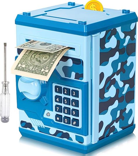 Bank For Kids, Safe Money, Toy Bank, Large Piggy Bank, Toy Money, Money Saving Box, Bank Money, Savings Jar, Money Safe