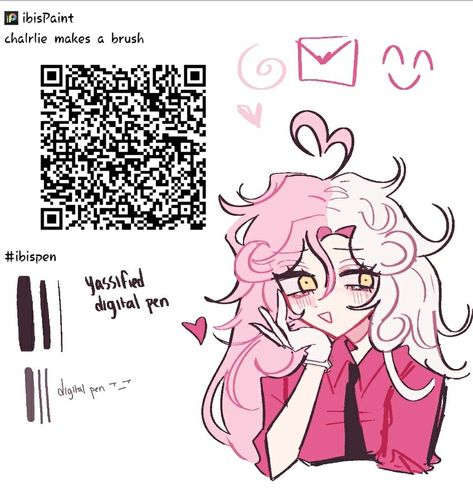 Earing Drawing Reference, Ibispaint X Brushes Qr Code Sketch, Ibis Pen Code, Ibs Paint Qr Codes, What Do I Draw, Brushes For Ibispaint, Ibs Paint Brushes, Pinceles Ibis Paint, Ibis Paint Brushes