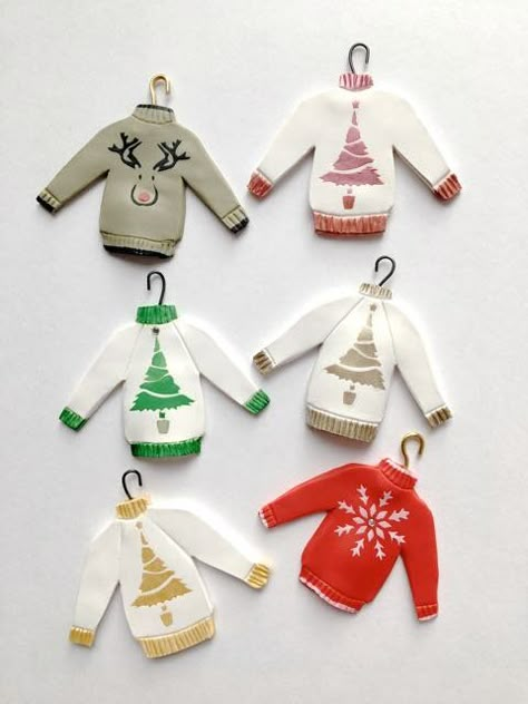 Adorable Polymer Clay Sweater Ornament Tutorial You Can Personalize! - The Beading Gem's Journal Christmas Ornaments Polymerclay, Polymer Clay Christmas Ornaments Diy, Polymer Clay Christmas Ornaments, Clay Tree, Sweater Ornaments, Jul Diy, Ceramic Crafts, Free Jewellery Making Tutorials, Clay Christmas Decorations