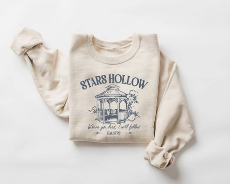 Stars Hollow Sweatshirt or Hoodie, Stars Hollow Where You Lead I Will Follow Shirt, Vintage Style Lukes Diner Sweatshirt - Etsy Lukes Diner, Stars Hollow, Fleece Sweatshirt, Women's Casual, Long Sleeve Sweatshirts, Sleeve Cotton, Wardrobe Essentials, Women Clothes Sale, Sweatshirts Women