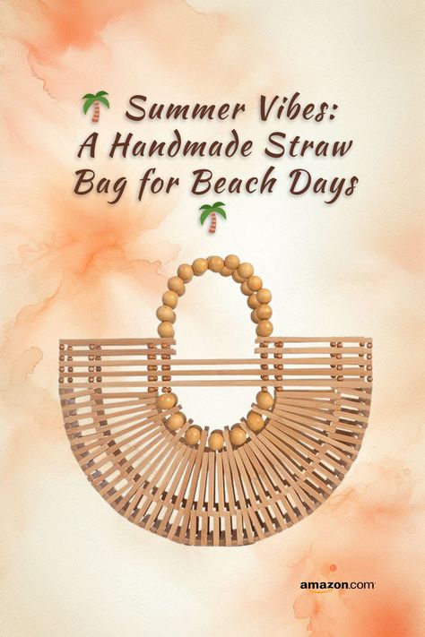 A straw tote bag with wooden bead accents.

This straw bag is absolutely perfect for summer! It's spacious, stylish, and eco-friendly. I love the unique wooden bead accents and the natural, handmade look. It's the perfect accessory for any beach day or summer outing.

#strawbag #handmades #beachbag #totebag #ecofriendlyfashion Beach Clothing, Straw Tote Bag, Tote Bags Handmade, Straw Tote, Handmade Bag, Trendy Clothes For Women, Bag Handmade, A Picnic, Amazon Women