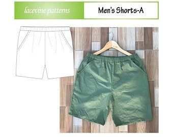 Mens shorts | Etsy Sewing Pattern Shorts, Mens Shorts Pattern, Shorts Pattern Free, Men Pants Pattern, Sewing Men, Pattern Shorts, Shorts Pattern, Tuxedo For Men, Pocket Pattern