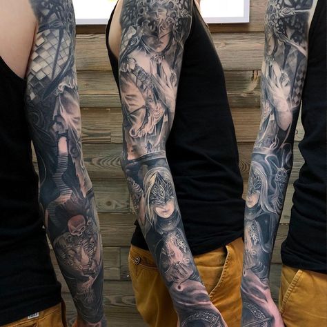 Dark souls tattoo Dark Souls Tattoo Sleeve, Dark Souls Tattoo Design, Dark Souls Tattoos, Soulsborne Tattoo, Ds Tattoos, Dark Souls 3 Tattoo, Dark Souls Tattoo Ideas, Sekiro Tattoo, Astarion Tattoo