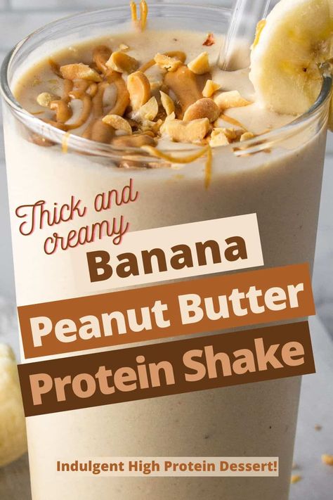 Thick, creamy, and delicious! Learn how to make a peanut butter banana protein shake that is packed with protein and flavor. And find out which protein makes this the BEST! Peanut Butter Banana Protein Shake, Peanut Butter Protein Smoothie, Peanut Butter Banana Protein, Protein Shake Ingredients, Smoothie Without Banana, Peanut Butter Protein Shake, Banana Protein Shake, Peanut Butter Shake, Protein Drink Recipes