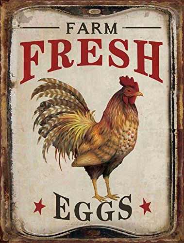 Tin Bar, Chicken Signs, Retro Posters, Organic Eggs, Cafe Door, Farm Fresh Eggs, Country Homes, Primitive Farmhouse, Vintage Farm