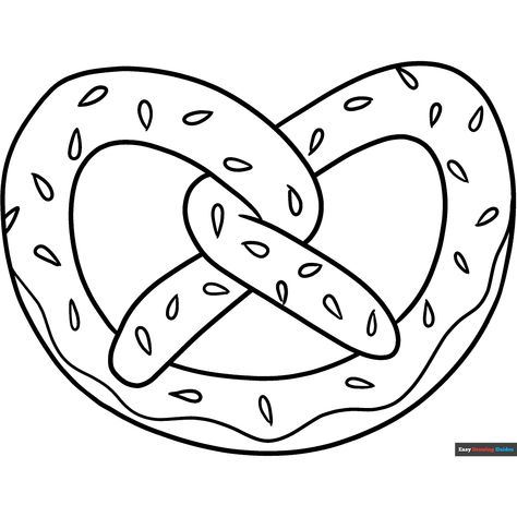 Free Pretzel Coloring Page for Kids Pretzel Drawing, Easy Drawing Guides, Free Printable Coloring Sheets, Food Coloring Pages, Drawing Guides, Kids Print, Printable Coloring Sheets, Daycare Crafts, Preschool Theme