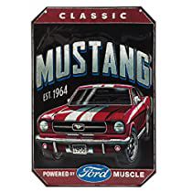 Check this out! Vintage Ford Mustang, Classic Ford Mustang, 66 Ford Mustang, Red Mustang, 66 Mustang, Cave Home, Nostalgic Art, Classic Mustang, Embossed Metal