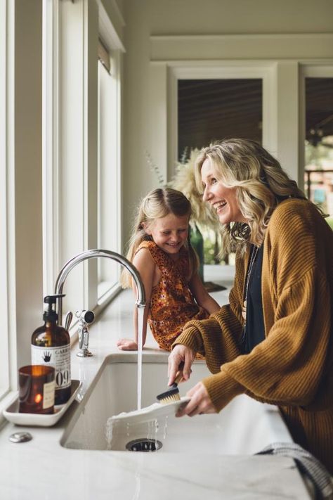 Dave and Jenny Marrs's Farmhouse Kitchen | Fixer to Fabulous | HGTV Fixer To Fabulous Hgtv, Dave And Jenny Marrs, Fixer To Fabulous, Jenny Marrs, Kitchen Lighting Design, Hgtv Shows, Bentonville Arkansas, Green Glassware, Quartzite Countertops