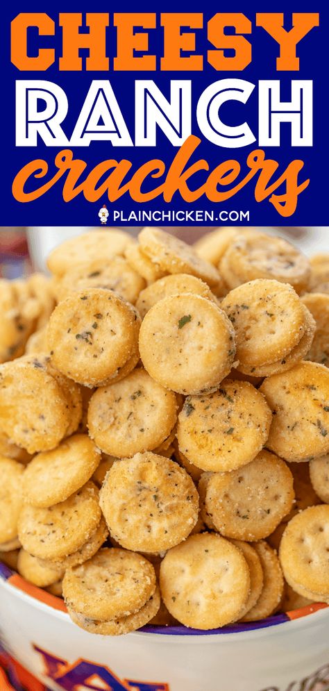 Cheesy Ranch Crackers, Chicken Ritz, Soups And Chilis, Ranch Crackers, Ritz Bits, Football Friday, Ritz Cracker Recipes, Cheesy Ranch, Ranch Mix