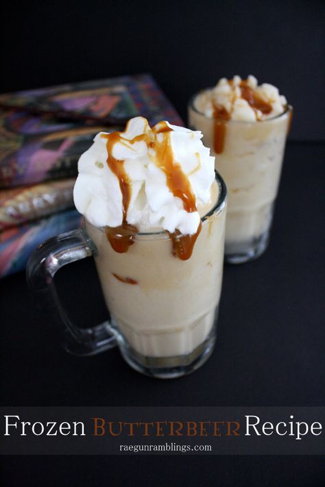 Wizarding World of Harry potter Frozen Butterbeer recipe - Rae Gun Ramblings Frozen Butterbeer Recipe, Frozen Butterbeer, Developmental Activities, Butterbeer Recipe, Chef Ideas, Disney Recipes, Harry Potter Food, Alcoholic Drink, Kid Food