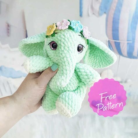 Crochet Elephant Pattern Free, Amigurumi Elephant Pattern, Crochet Elephant Pattern, Crochet Toys Free, Crochet Animals Free Patterns, Amigurumi Elephant, Crochet Elephant, Crochet Amigurumi Free Patterns, Crochet Amigurumi Free