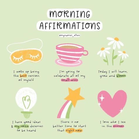 pinterest: camilleelyse ♡ Ayat Quran, Self Care Bullet Journal, Vie Motivation, Morning Affirmations, Self Affirmations, Self Love Affirmations, Positive Self Affirmations, Love Affirmations, Mental And Emotional Health