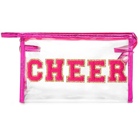 PRICES MAY VARY. Vibrant Cheerleader Style: Elevate your cheerleading game with our vibrant rose red bordered CHEER cosmetic bag, featuring bold hot pink "CHEER" lettering accented with shimmering gold glitter. This bag exudes the dynamic spirit and energy of cheerleading, adding a pop of enthusiasm to your ensemble. Sturdy PVC Construction: Crafted from sturdy PVC plastic, our CHEER letter cosmetic pouch is designed to withstand the rigors of cheerleading practice and travel. Splash-proof, stai Unique Cheer Gifts, First Cheer Competition Gift, Christmas Gifts For Cheerleaders, Cheer Travel Gifts, Cheer Duffle Bag, Cheer Buddy Gifts, Cheer Party Favors, Cheerleading Gifts For Team Goody Bags, Cheer Christmas Gifts For Team