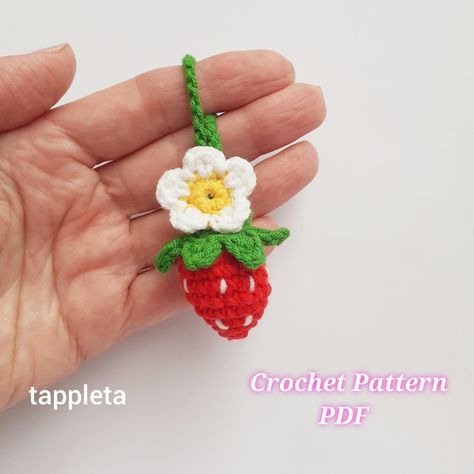 Strawberry keychain crochet pattern, Bag charm strawberry with flower, Crochet small straw 🙌 Unique Crochet Bags You Need - follow the link ☝️ #crochetbagaesthetic flower crochet bag aesthetic tutorial crochet bag aesthetic outfit crochet bag aesthetic summer crochet bag aesthetic pattern phone bag crochet crochet handbags crochet bag base crochet bag black crochet bag brown crochet bag base #crochetbagbeginner #crochetbagbig crochet bag charm free pattern #crochetbagcute #crochetbagdiy Crochet Small Strawberry, Crochet Strawberry Keychain, Strawberry Accessories, Crochet Pattern Bag, Keychain Crochet Pattern, Strawberry Keychain, Car Mirror Hanging, Cute Birthday Party, Keychain Pattern