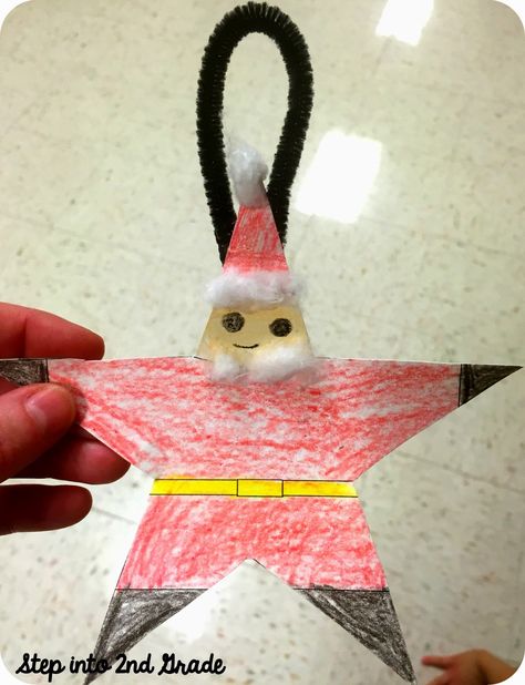 Students make Santa stars after reading "Sad Santa" story! School Christmas Activities, Fun Christmas Activities For Kids, Santa Story, Amy Lemons, Green Candy Canes, Make Ornaments, Staff Party, Fun Christmas Activities, Grinch Party