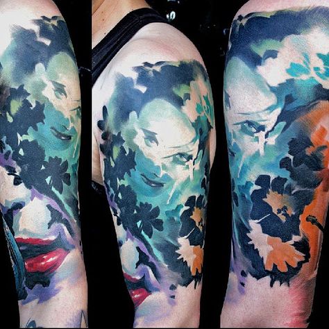 Disintegration tattoo Watercolour Tattoos, Vegas Tattoo, Portrait Tattoos, Facial Tattoos, Robert Smith, Morrissey, Cover Up Tattoos, Custom Tattoo, Forearm Tattoos