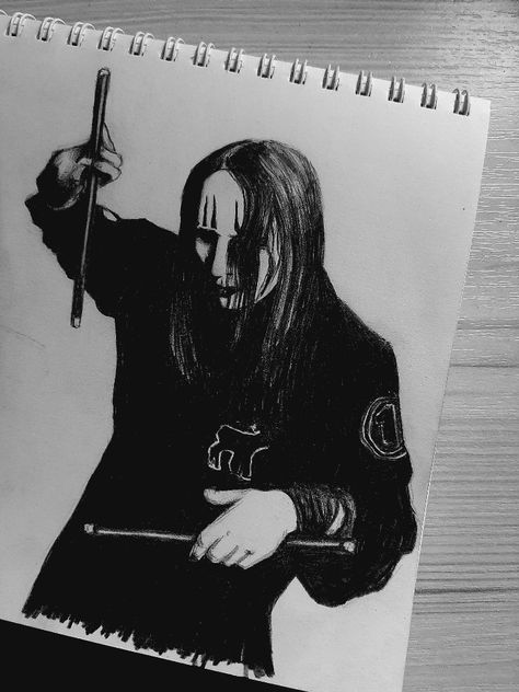 inst: _mad_art_therapy_ Joey Jordison Tattoo, Joey Jordison Drawing, Slipknot Drawings, Joey Jordison Slipknot, Slipknot Art, Joey Jordison, My Arts, Star Wars Drawings, Dope Art