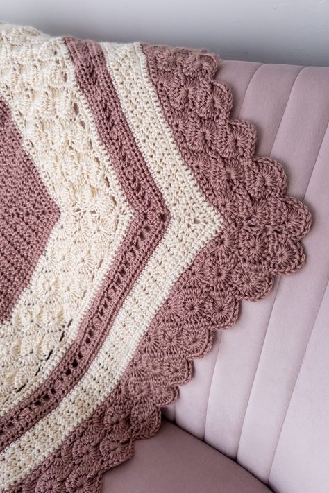 Heirloom Crochet Pattern | Shell and Lace Throw - Crafty Bones Crochet As You Go Blanket, Hugs And Kisses Afghan Pattern, Crochet Fabric Quilt, Crochet Blanket In Round, Vintage Blanket Crochet Pattern, Crochet Blanket Worked From Center, Wedding Ring Crochet Afghan, Size 4 Yarn Crochet Pattern Blanket, Larksfoot Crochet Blanket