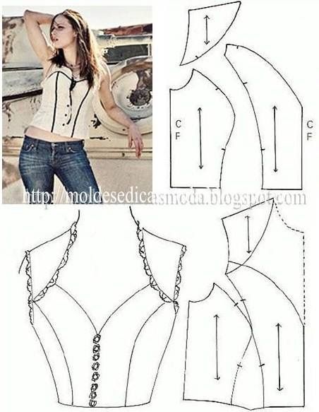 Pola Blus, Projek Menjahit, Sewing Tops, Corset Pattern, Sew Ins, Diy Vetement, Blouse Pattern Sewing, Clothes Sewing Patterns, Fashion Sewing Pattern