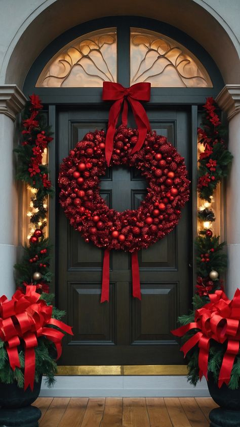 Christmas Door Decor Ideas, Office Outdoor Space, Diy Christmas Door, Space Classroom, 2025 Christmas, Christmas Door Decor, Front Door Christmas Decorations, Rustic Christmas Decor, Knock On The Door