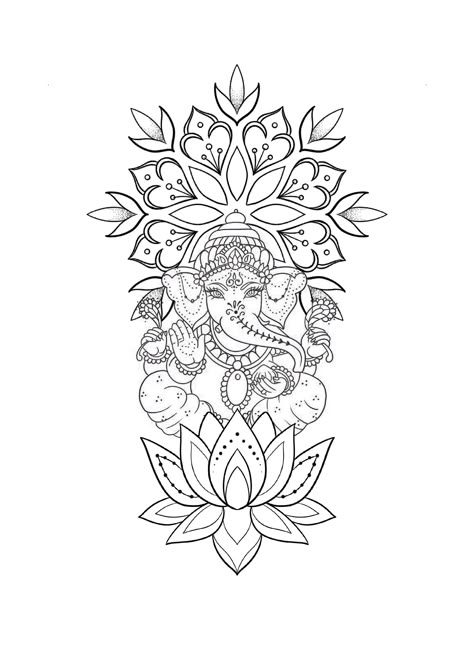 Ganesha Line Art, Ganesha Tattoo Sleeve, Buddha Tattoo Sleeve, Feather Tattoo Meaning, Mystical Tattoos, Ganesha Tattoo, New Tattoo Designs, Buddha Tattoo, Tattoos For Black Skin