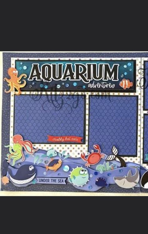 Aquarium Scrapbook Layouts Ideas, Aquarium Scrapbook Layouts, Aquarium Scrapbook, Cruise Scrapbook Layouts, Hawaii Scrapbook, Vacation Scrapbook Ideas, Travel Scrapbook Ideas, Scrapbook Beach, Scrapbook Examples