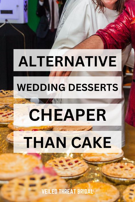 Love this listing of ideas for alternative wedding desserts! Lots of options for things that aren't a traditional cake. Unique Desserts For Weddings, Unique Wedding Cakes Alternatives, Grooms Cake Alternative Ideas, Alternative For Wedding Cake, Alternative Wedding Cake Ideas Unique, Ideas Instead Of Wedding Cake, Wedding Cake Alternative Ideas, Wedding Dessert Options, Cheap Wedding Desserts