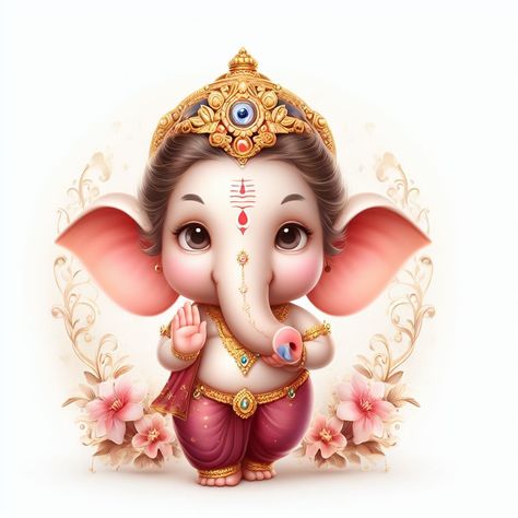 Ganpati Cartoon Images, Ganesh Ji Illustration, Little Ganesha Cute, Baby Ganpati, Little Ganesh, Ganesh Ji Photo, Cute Ganesha, Hummingbird Art Drawing, Bal Ganesha