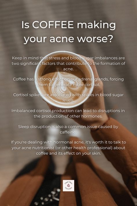 Could coffee be making your acne worse? Let's chat about it.   Just a note! There are many healthy replacement options for coffee. I'm talking Matcha, green tea, mushroom "coffee", and herbal teas. Bad Acne, Coffee Making, Treat Acne, Mushroom Coffee, Adrenal Glands, Hormonal Acne, Herbal Teas, Let's Chat, Matcha Green