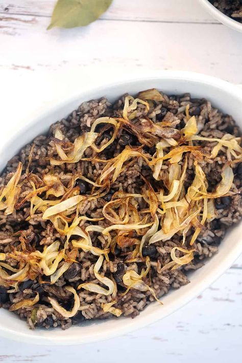 The Best Cuban Congrí Rice (Black Beans and Rice) Rice Black Beans, Cuban Dishes, Black Beans And Rice, Salt Pork, Rice Side, Rice Side Dishes, Using A Pressure Cooker, Beans And Rice, Black Bean Soup