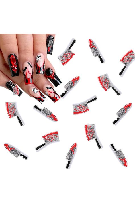 Alloy Halloween Nail Charms Horror Silver Red Knife Nail Gems 3D Metallic Bloody Knife Nail Art Charms 12Pcs Metallic Goth Knife Nail Jewelry Halloween Nail Art Rhinestones for Women DIY Nail Decor Knife Nail Art, Knife Nails, Red Knife, Nail Gems, Nails Classy, Nail Decor, Nail Art Charms, Jewelry Halloween, Gem Nails