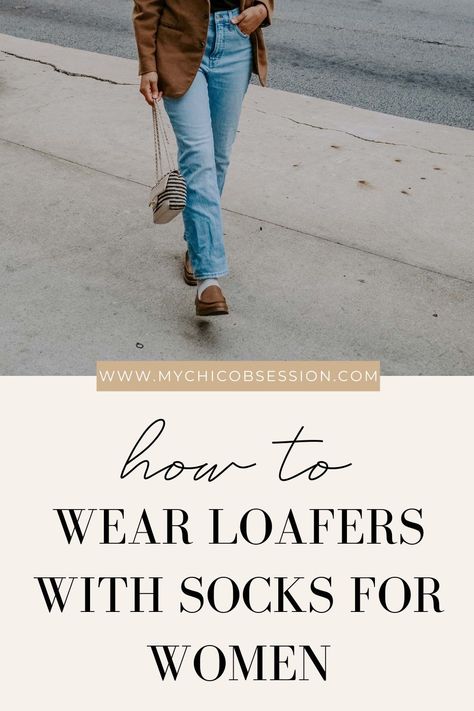 Loafers With Socks Women Work, Loafers For Women Socks, Loafers Socks Women, Brown Loafers With Socks, How To Wear Socks With Flats, Socks In Loafers, How To Wear Socks With Loafers Women, Loafers With Socks And Jeans, Wearing Loafers Outfit