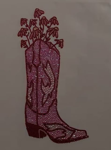 Bedazzled Painting Ideas, Rhinestone Painting Aesthetic, Gem Painting Ideas, Bedazzled Canvas Art, Gem Art On Canvas, Rhinestone Art Patterns, Rhinestone Painting Canvas, Bedazzled Cowboy Boots, Bedazzle Art