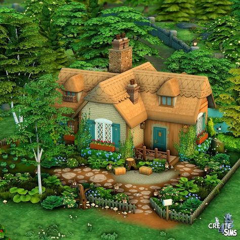 Small Cottage Sims 4 Layout, Sims 4 Cottage Garden, Sims 4 Cute Cottage, Henford On Bagley House, Sims 4 Henford-on-bagley, Henford On Bagley House Sims 4, Sims 4 Henford-on-bagley House, Sims 4 Small Cottage, Sims Cottage Living