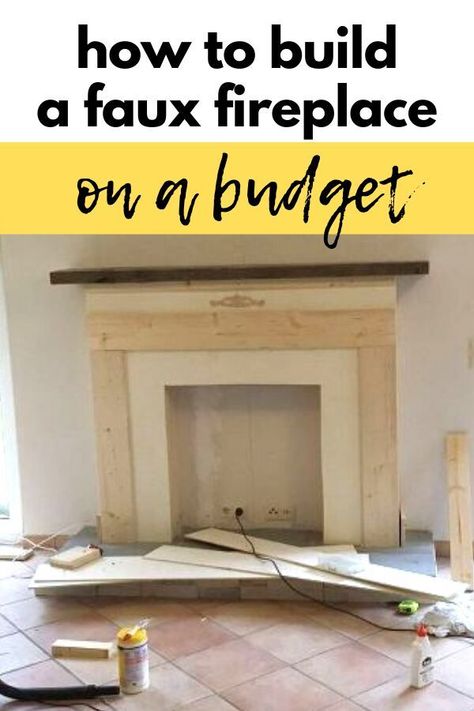 If you're getting ready for Christmas and really wish you have a fireplace in your living room to decorate, check out this DIY faux fireplace for $300. This fireplace and shiplap wall is a great budget friendly way to add some farmhouse style home decor on a budget. Fireplace And Shiplap Wall, Build A Faux Fireplace, Painting Linoleum Floors, Faux Fireplaces, Diy Faux Fireplace, Installing A Fireplace, Faux Fireplace Mantels, Fireplace Diy, Hometalk Diy