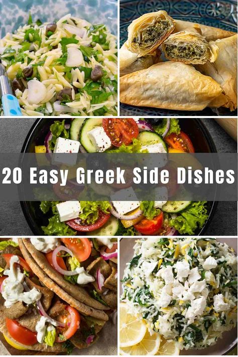 Pita Side Dishes, Chicken Gyro Side Dish, Best Greek Side Dishes, Greek Side Dishes Easy, Greek Potluck Dishes, Medeteranian Side Dishes, Meditterean Side Dishes, Side Dishes For Gyros, Side For Gyros