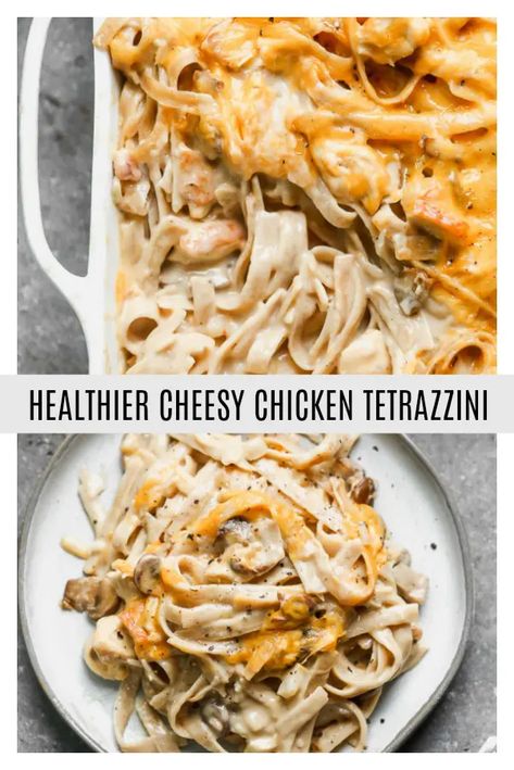 Healthy Chicken Tetrazzini Recipe - Cooking for Keeps Healthy Chicken Tetrazzini, Chicken Tettrazini, Veal Parmesan, Chicken Tetrazzini Recipes, Quinoa Pasta, Chicken Tetrazzini, Wheat Pasta, For Keeps, Feel Good Food