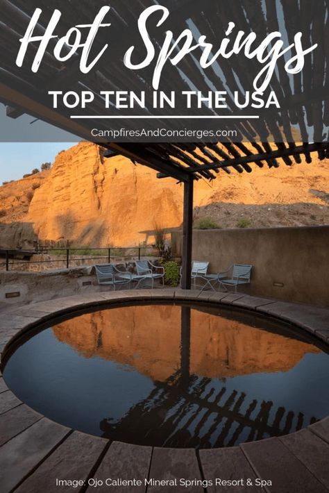 I asked several travel bloggers for their favorite hot springs resorts in the US and we came up with this list of the Ten Best Hot Springs Resorts in US #hotsprings #springs #travel #spavacation Hot Springs In The Us, Resorts In The Us, North America Travel Destinations, Spa Vacation, Usa Travel Guide, Spring Resort, Destination Voyage, Usa Travel Destinations, United States Travel