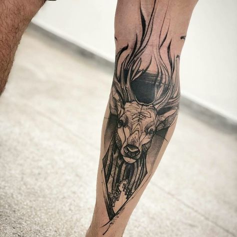 Stag Tattoo Design, Scotland Tattoo, Deer Head Tattoo, Elk Tattoo, Deer Skull Tattoos, Scottish Tattoos, Deer Tattoo Designs, Simple Hand Tattoos, Stag Tattoo