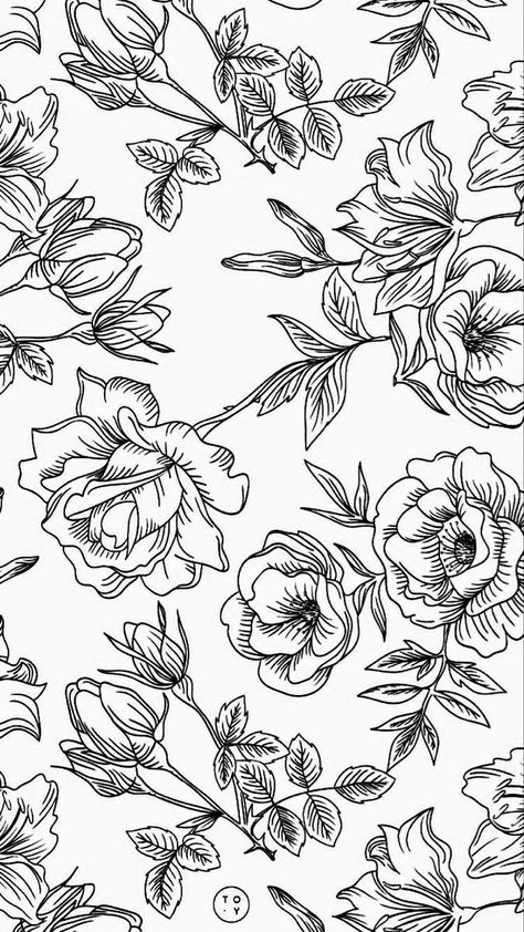 Printable Wall Art Aesthetic Black And White, Black And White Floral Wallpaper Iphone, Best Wallpaper Hd, Floral Wallpaper Iphone, Christmas Illustrations, Wall Art Wallpaper, Black And White Flowers, Best Wallpaper, Floral Pattern Design