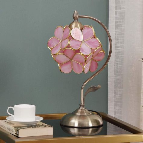 Feminine Lamp, Tiffany Vitray, Rose Tiffany, Night Stand Lamp, Arch Lamp, Interior Boho, Stained Glass Table Lamps, Flower Lamp, Chandelier Table Lamp