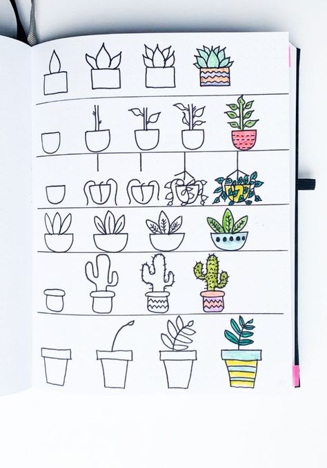 25 Bullet Journal Doodles You Can Try Right Now - Its Claudia G Drawing Notes Ideas, How To Doodle Plants, Summer Doodles Step By Step, Doodle Art How To, Spring Doodles Bullet Journal, Bujo Doodles Step By Step, Step By Step Doodles Easy, Bujo Doodles Simple, Doodles To Draw In School