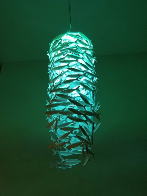 Philips Hue lamp adding festive green to the ceramic, pure white English fine bone china fish of this Scabetti Shoal286 sculptural chandelier. #sot2021 Fish Lamps, Pizza Decor, Fish Chandelier, Nature Exhibition, Sculptural Chandelier, Fish Cut Outs, Boy And Girl Shared Room, Sculptural Light, Small Room Interior